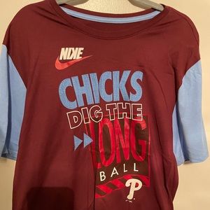 Phillies Nike Baseball Chicks Dig the Long Ball Size XL